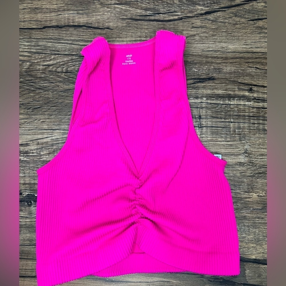 Vibrant Pink Women's Ribbed Top